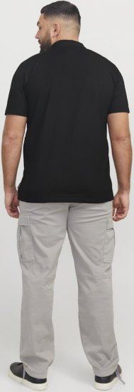 Jack & Jones Fusion Pique Zipper Polo Black - Polo majice - Muške Polo Majice Veliki Brojevi
