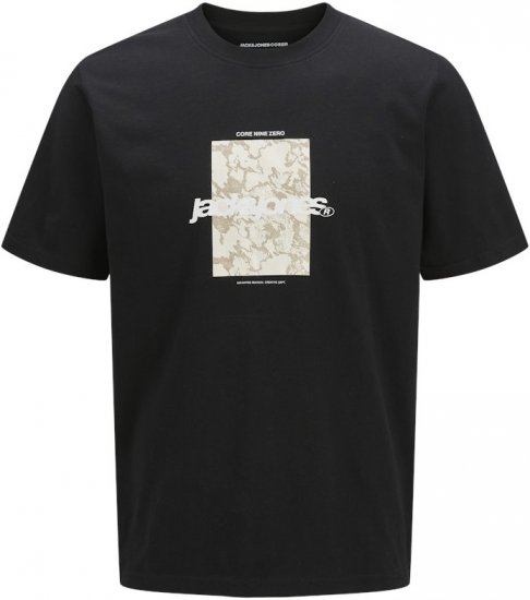 Jack & Jones Tarmac Camo Crew Neck T-Shirt Black - Majice Kratkih Rukava - Muške Majice Kratkih Rukava Veliki Brojevi 