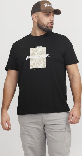 Jack & Jones Tarmac Camo Crew Neck T-Shirt Black - Majice Kratkih Rukava - Muške Majice Kratkih Rukava Veliki Brojevi 