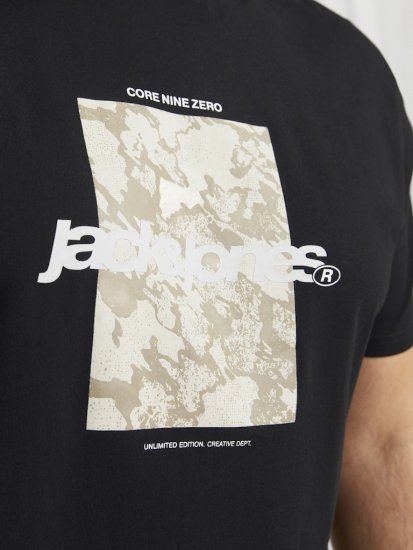 Jack & Jones Tarmac Camo Crew Neck T-Shirt Black - Majice Kratkih Rukava - Muške Majice Kratkih Rukava Veliki Brojevi 