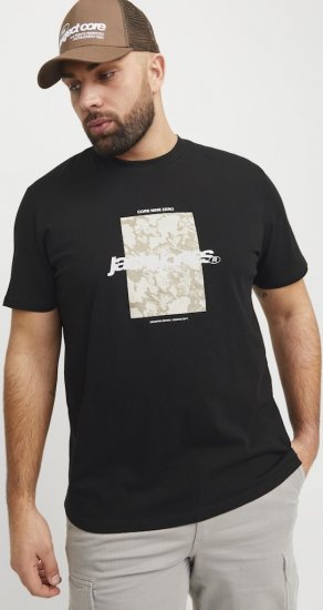 Jack & Jones Tarmac Camo Crew Neck T-Shirt Black - Majice Kratkih Rukava - Muške Majice Kratkih Rukava Veliki Brojevi 