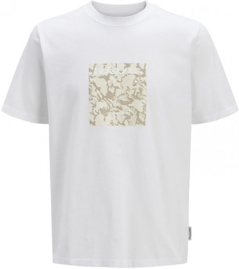 Jack & Jones Tarmac Camo Crew Neck T-Shirt Bright White - Majice Kratkih Rukava - Muške Majice Kratkih Rukava Veliki Brojevi 