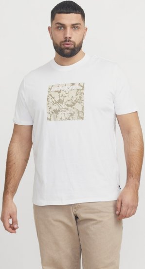 Jack & Jones Tarmac Camo Crew Neck T-Shirt Bright White - Majice Kratkih Rukava - Muške Majice Kratkih Rukava Veliki Brojevi 