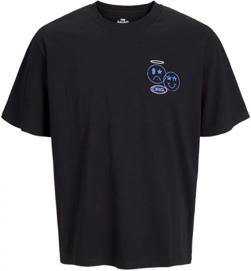 Jack & Jones Compact Crew Neck T-Shirt Black - Majice Kratkih Rukava - Muške Majice Kratkih Rukava Veliki Brojevi 