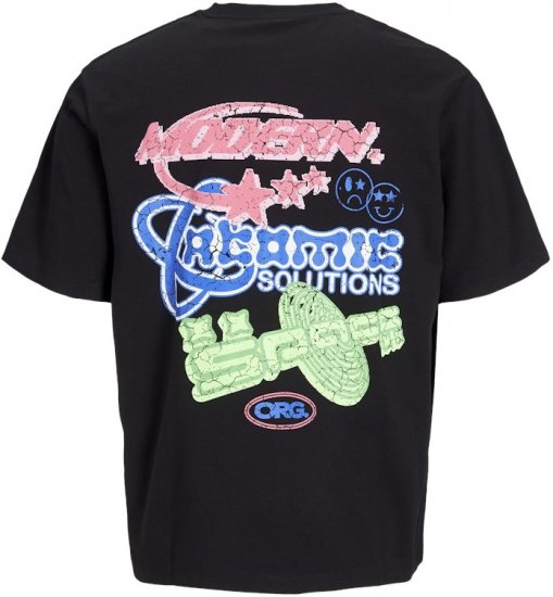 Jack & Jones Compact Crew Neck T-Shirt Black - Majice Kratkih Rukava - Muške Majice Kratkih Rukava Veliki Brojevi 