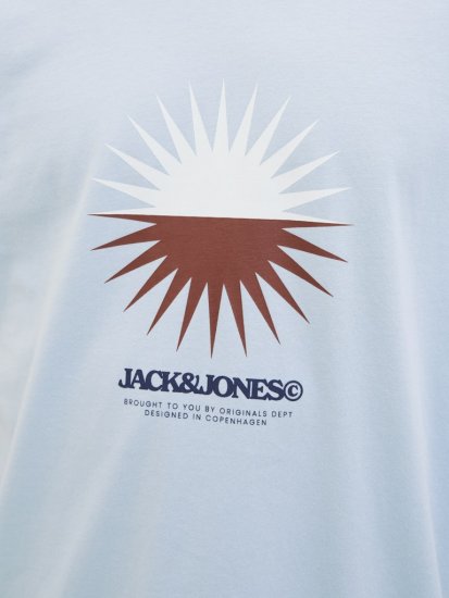 Jack & Jones Vira Branding Crew Neck T-Shirt Skyway - Majice Kratkih Rukava - Muške Majice Kratkih Rukava Veliki Brojevi 