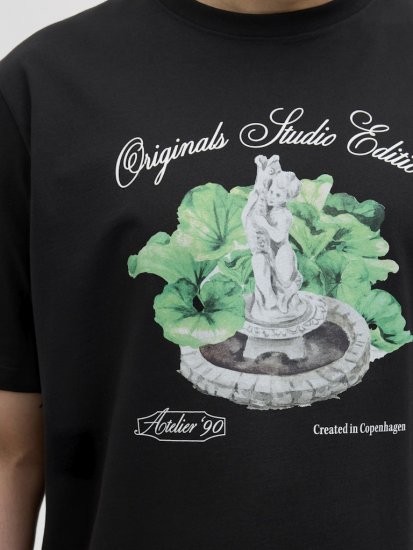 Jack & Jones Hydra Crew Neck T-Shirt Black - Majice Kratkih Rukava - Muške Majice Kratkih Rukava Veliki Brojevi 