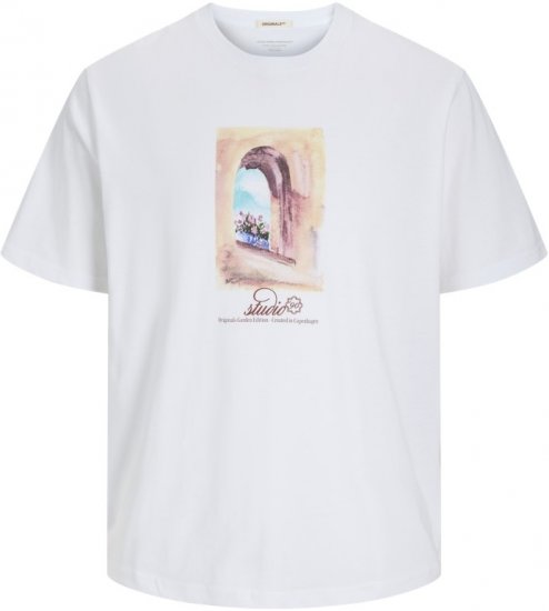 Jack & Jones Hydra Crew Neck T-Shirt Bright White - Majice Kratkih Rukava - Muške Majice Kratkih Rukava Veliki Brojevi 