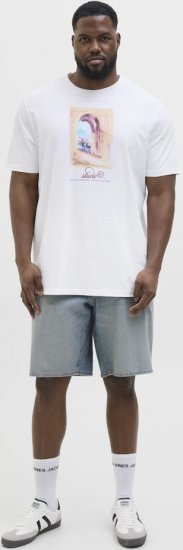 Jack & Jones Hydra Crew Neck T-Shirt Bright White - Majice Kratkih Rukava - Muške Majice Kratkih Rukava Veliki Brojevi 
