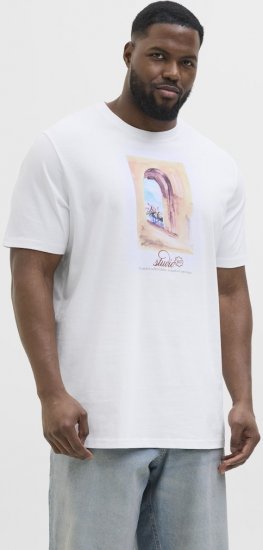 Jack & Jones Hydra Crew Neck T-Shirt Bright White - Majice Kratkih Rukava - Muške Majice Kratkih Rukava Veliki Brojevi 