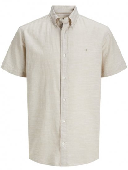 Jack & Jones Summer Shield Short Sleeve Shirt White Pepper - Košulje - Muške Košulje Veliki Brojevi