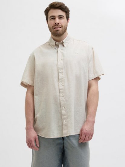Jack & Jones Summer Shield Short Sleeve Shirt White Pepper - Košulje - Muške Košulje Veliki Brojevi
