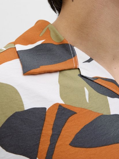 Jack & Jones Vira Marshall AOP Short Sleeve Shirt Cloud Dancer - Košulje - Muške Košulje Veliki Brojevi