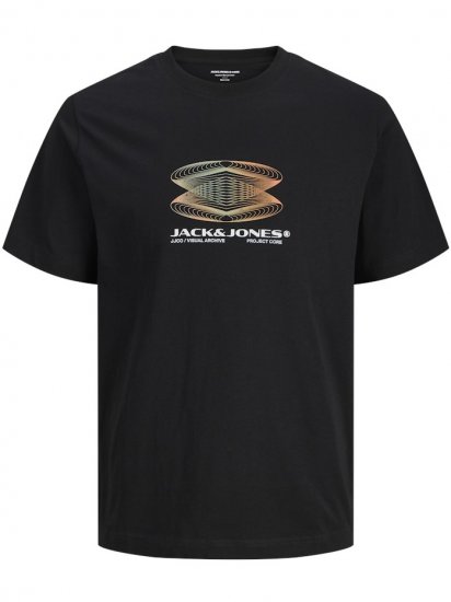 Jack & Jones Calma Crew Neck T-Shirt Black - Majice Kratkih Rukava - Muške Majice Kratkih Rukava Veliki Brojevi 