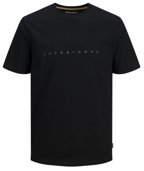 Jack & Jones JJFONT T-Shirt Black - Majice Kratkih Rukava - Muške Majice Kratkih Rukava Veliki Brojevi 