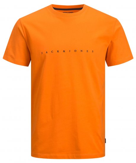 Jack & Jones JJFONT T-Shirt Orange - Majice Kratkih Rukava - Muške Majice Kratkih Rukava Veliki Brojevi 