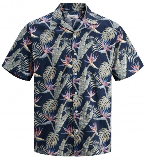 Jack & Jones JJCOASTAL RESORT Floral Shirt Navy - Košulje - Muške Košulje Veliki Brojevi