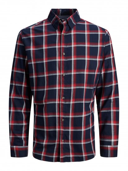 Jack & Jones JJPLAIN LOGAN Shirt Red - Košulje - Muške Košulje Veliki Brojevi