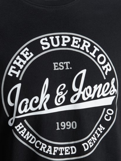 Jack & Jones JJBRAT T-Shirt Black - Majice Kratkih Rukava - Muške Majice Kratkih Rukava Veliki Brojevi 