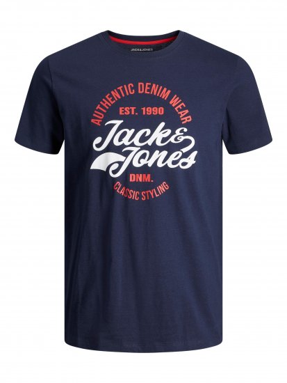 Jack & Jones JJBRAT T-Shirt Navy - Majice Kratkih Rukava - Muške Majice Kratkih Rukava Veliki Brojevi 