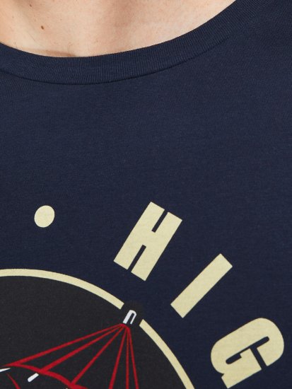 Jack & Jones JJEUSTACE T-Shirt Navy - Majice Kratkih Rukava - Muške Majice Kratkih Rukava Veliki Brojevi 