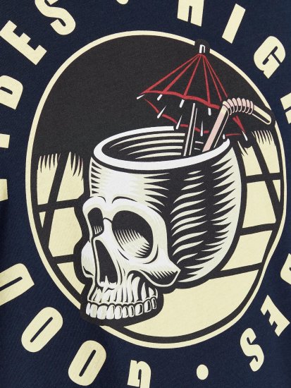 Jack & Jones JJEUSTACE T-Shirt Navy - Majice Kratkih Rukava - Muške Majice Kratkih Rukava Veliki Brojevi 