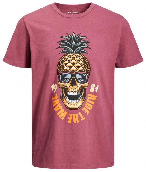Jack & Jones JJEUSTACE T-Shirt Pink - Majice Kratkih Rukava - Muške Majice Kratkih Rukava Veliki Brojevi 