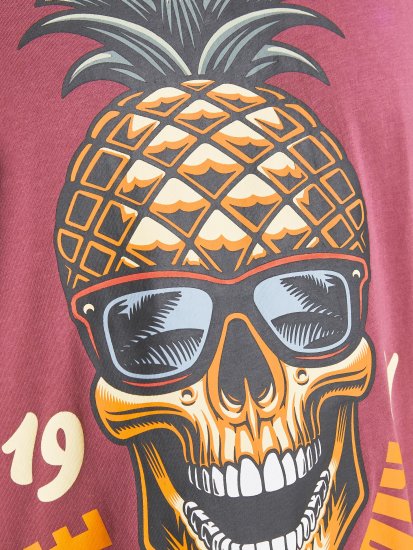 Jack & Jones JJEUSTACE T-Shirt Pink - Majice Kratkih Rukava - Muške Majice Kratkih Rukava Veliki Brojevi 