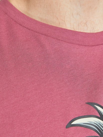 Jack & Jones JJEUSTACE T-Shirt Pink - Majice Kratkih Rukava - Muške Majice Kratkih Rukava Veliki Brojevi 