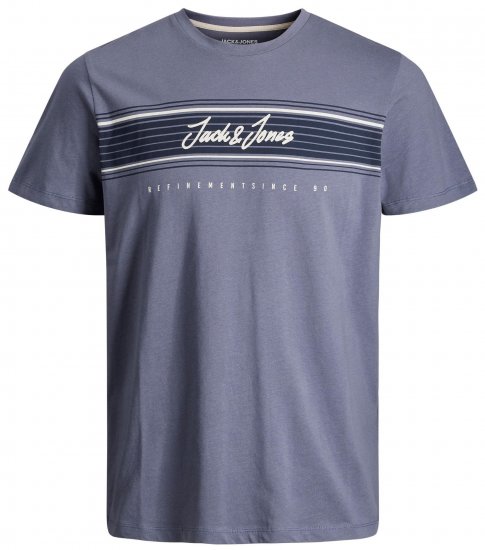 Jack & Jones JJLEO T-Shirt Gray - Majice Kratkih Rukava - Muške Majice Kratkih Rukava Veliki Brojevi 