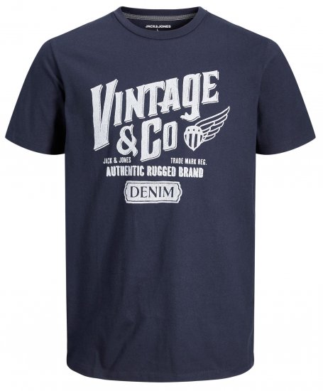 Jack & Jones JJAARON T-Shirt Navy - Majice Kratkih Rukava - Muške Majice Kratkih Rukava Veliki Brojevi 