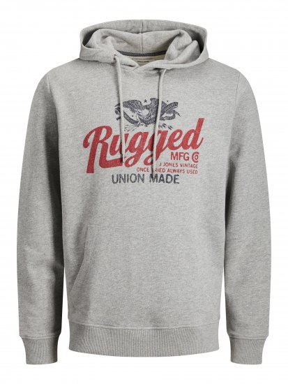 Jack & Jones JJAARON Hoodie Grey - Puloveri & dukserice - Muške Puloveri & dukserice veliki brojevi