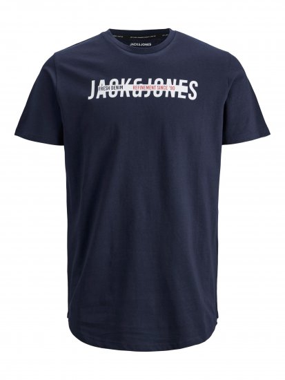 Jack & Jones JJTEO T-Shirt Navy - Majice Kratkih Rukava - Muške Majice Kratkih Rukava Veliki Brojevi 