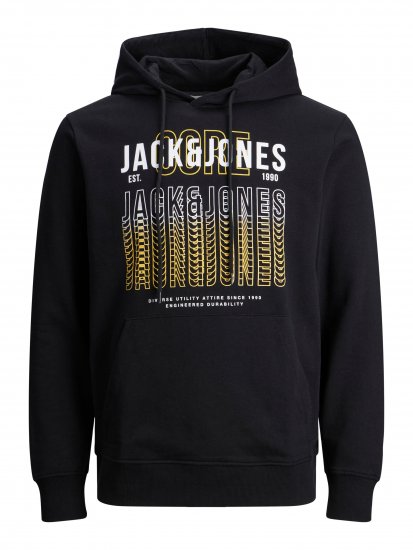 Jack & Jones JJCYBER SWEAT Hoodie Black - Puloveri & dukserice - Muške Puloveri & dukserice veliki brojevi