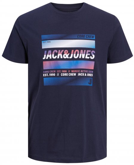 Jack & Jones JCOARC T-Shirt Navy - Majice Kratkih Rukava - Muške Majice Kratkih Rukava Veliki Brojevi 