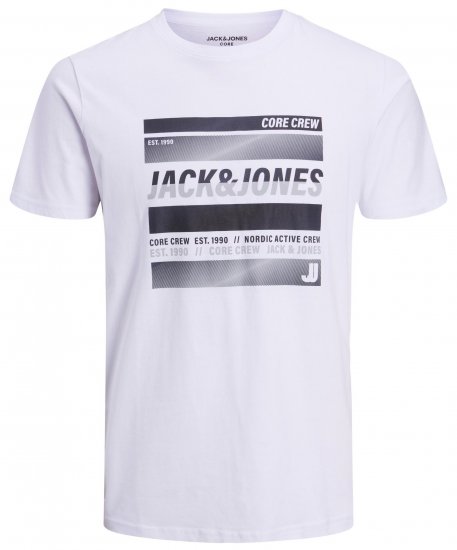 Jack & Jones JCOARC T-Shirt White - Majice Kratkih Rukava - Muške Majice Kratkih Rukava Veliki Brojevi 