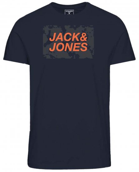 Jack & Jones JCOLAUGE T-Shirt Navy - Majice Kratkih Rukava - Muške Majice Kratkih Rukava Veliki Brojevi 
