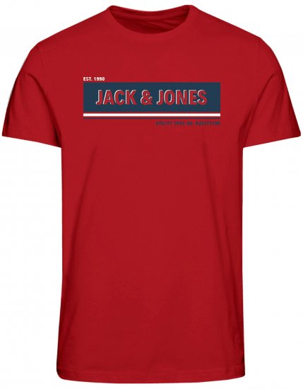 Jack & Jones JCOADAM T-Shirt Pompeian Red - Majice Kratkih Rukava - Muške Majice Kratkih Rukava Veliki Brojevi 