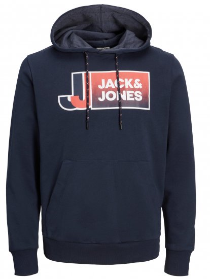 Jack & Jones JCOLOGAN Hoodie Navy Blazer - Puloveri & dukserice - Muške Puloveri & dukserice veliki brojevi