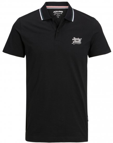 Jack & Jones JORTREVOR Polo Shirt Black - Polo majice - Muške Polo Majice Veliki Brojevi