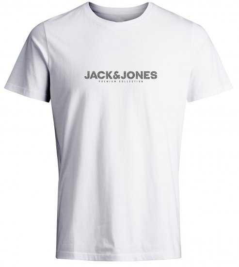 Jack & Jones JPRBLABOOSTER T-Shirt White - Majice Kratkih Rukava - Muške Majice Kratkih Rukava Veliki Brojevi 