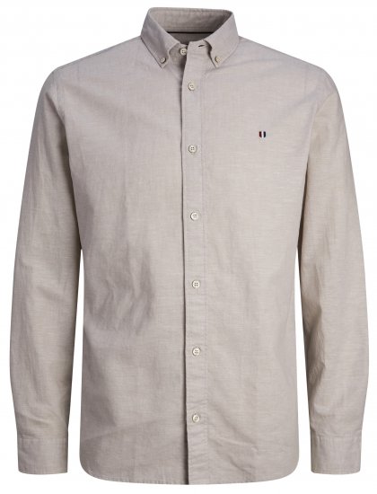 Jack & Jones JPRBLUSUMMER SHIELD LS Shirt Fields Of Rye - Košulje - Muške Košulje Veliki Brojevi