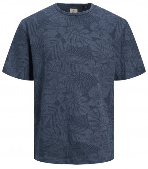 Jack & Jones JPRBLUNAEL T-Shirt Dark Denim - Majice Kratkih Rukava - Muške Majice Kratkih Rukava Veliki Brojevi 