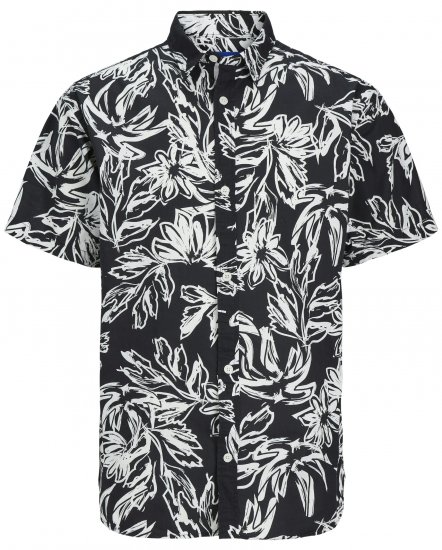Jack & Jones JORLAFAYETTE AOP Short Sleeve Shirt Black - Košulje - Muške Košulje Veliki Brojevi