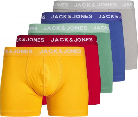 Jack & Jones JACLARRY SOLID TRUNKS 5 PACK Tango Red - Donje rublje & kupaće hlače - muške donje rublje veliki brojevi