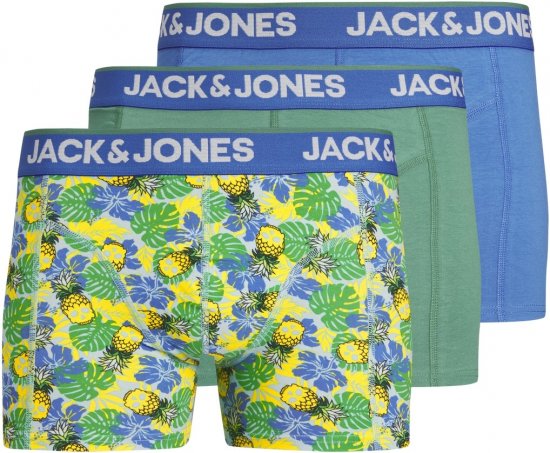 Jack & Jones JACPINEAPPLE SKULL TRUNKS 3 PACK Palace Blue - Bokserice - Muške Bokserice Veliki Brojevi