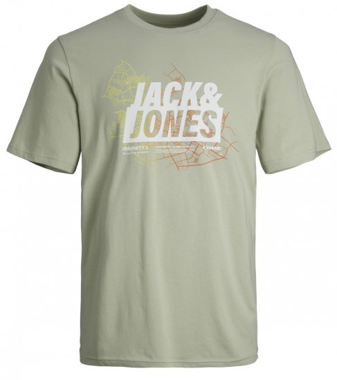 Jack & Jones JCOMAP SUMMER LOGO Desert sage - Majice Kratkih Rukava - Muške Majice Kratkih Rukava Veliki Brojevi 