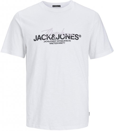 Jack & Jones JORARUBA BRANDING TEE SS CREW NECK Bright White - Majice Kratkih Rukava - Muške Majice Kratkih Rukava Veliki Brojevi 