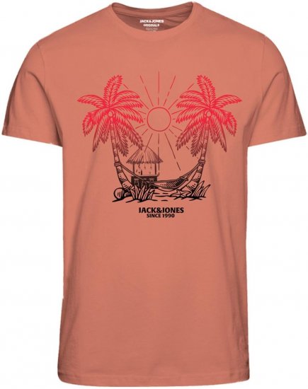 Jack & Jones JORARUBA TEE SS CREW NECK Canyon Sunset - Majice Kratkih Rukava - Muške Majice Kratkih Rukava Veliki Brojevi 