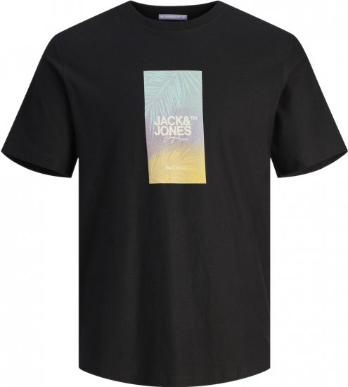 Jack & Jones JORARUBA Sunset Branding T-shirt Black - Majice Kratkih Rukava - Muške Majice Kratkih Rukava Veliki Brojevi 